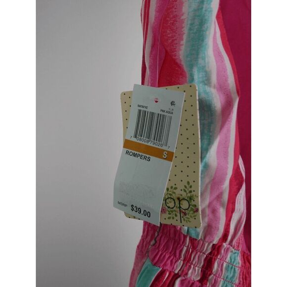 BEBOP Juniors' Striped Tie-Shoulder Romper Size S - Picture 7 of 13